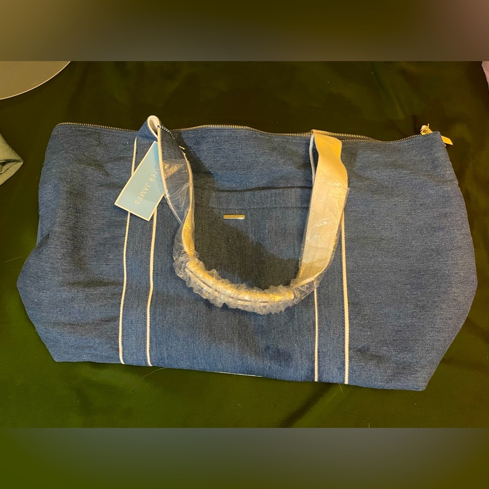 NWT Draper James Chambray Savannah Duffle Bag